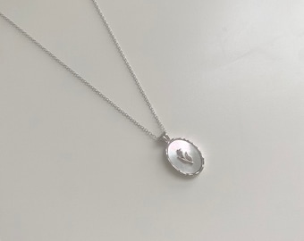 Dainty Sterling Silver Chain Flower Necklace | Minimalist Flower Pendant Necklace | Tulip Sterling Silver Long Chain Necklace | Gift For Her