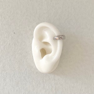 Silver Minimalist Dainty Ear Cuff No Piercing | Solid 925 Sterling Silver Flash Sample Ear Cuff | Tiny Minimalist Ear Cuff | Gift For Her