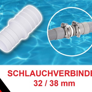 Pool hose connector Ø 38 / 32 mm hose nozzle adapter coupling for Intex and much more.