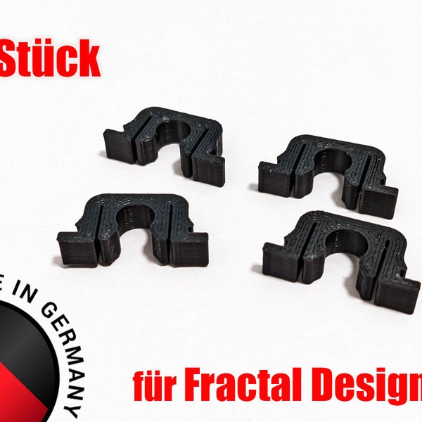 4x Retaining Clip Clip for Fractal Design Define 7 / R7 and Meshify Case - Mounting Socket for Side Panel Bracket Socket - Made in Germany