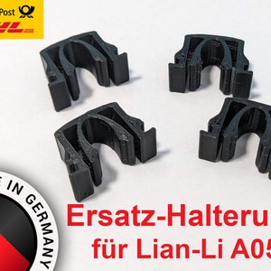 4 pieces retaining clips brackets retaining bushings for front panel Lian Li PC-A05 + A05N - Made in Germany