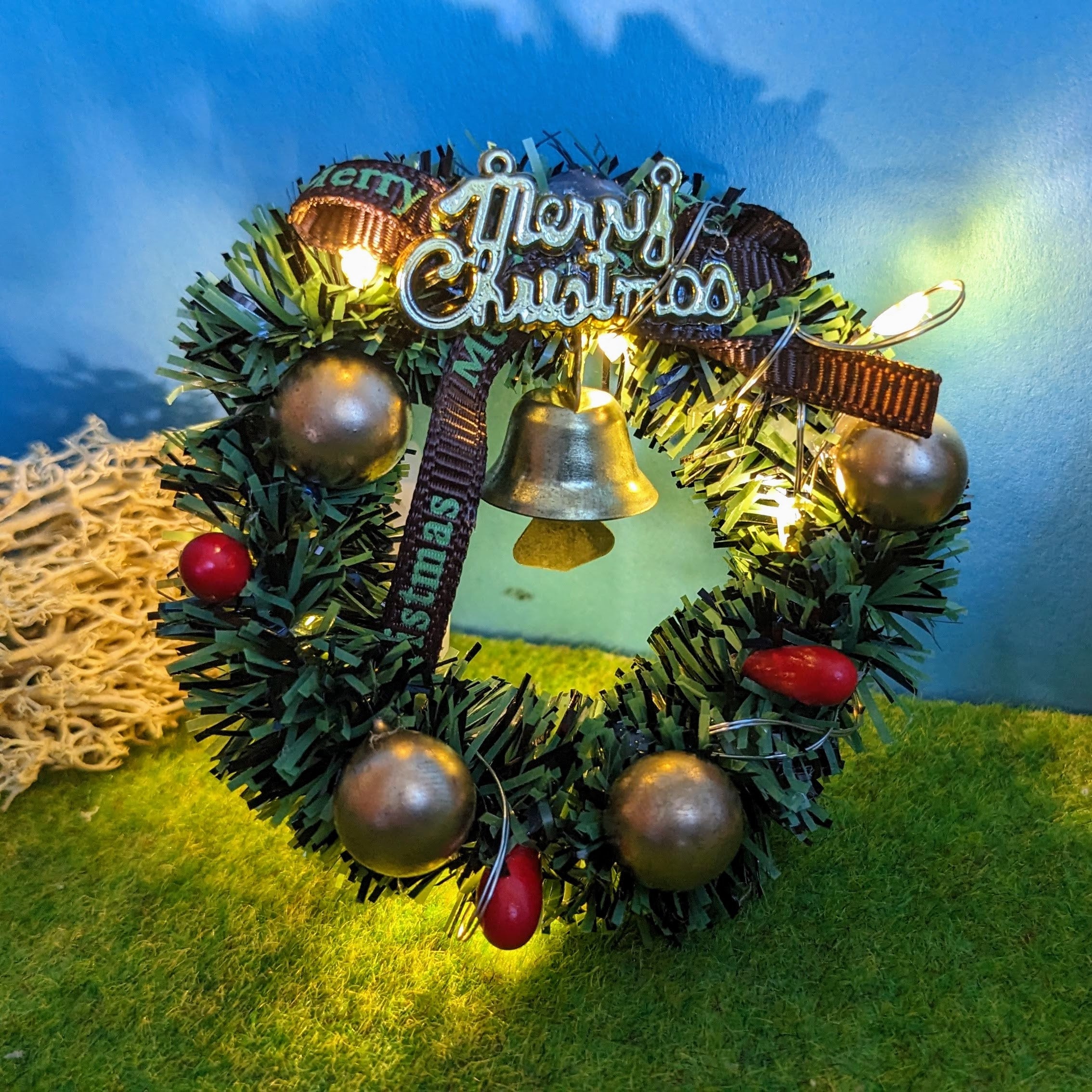 Beleuchteter türkranz weihnachten