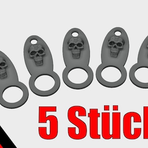 5x Fichas para carrito de compra extraíbles INSTANTÁNEAMENTE Gadget Skull - gris plateado - Gadgets Gift