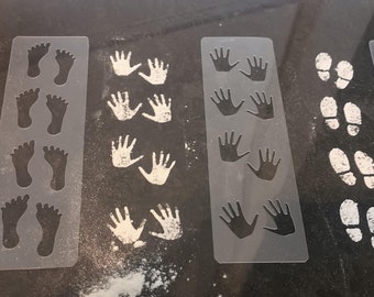 Stencil for mini footprints, footprint or handprint for elf pranks for elf door, elf christmas, christmas elf