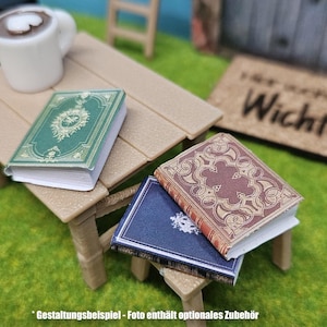3er Set Mini Bücher als Zubehör für Wichtel oder Puppenhaus, Wichtelstreiche, Osterwichtel, Weihnachten, Wichtelbuch, Wichtelbüchel