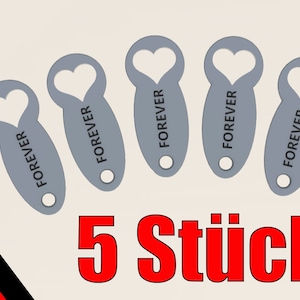 5x Chip para carrito de compra, liberación instantánea, Gadget HEART Love EDC Friend - gris plateado - Gadgets Gift