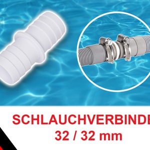 Poolslangkoppling Ø 32 / 32 mm slangmunstyckesadapter för Intex och många fler.