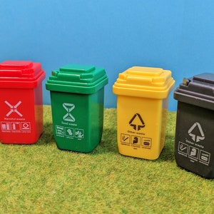 Mini garbage can as an accessory for elf moving or recycling bin elf pranks, garbage can elf accessories, elf garbage collection, dollhouse