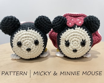Crochet Pattern - Micky & Minnie Mouse tsum tsum Amigurumi