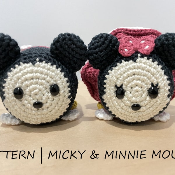 Crochet Pattern - Micky & Minnie Mouse tsum tsum Amigurumi