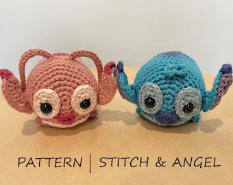 Crochet Pattern - Lilo and Stitch - Stitch and Angel tsum tsum Amigurumi