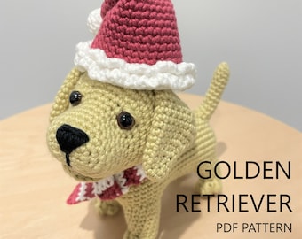 Crochet Pattern - Christmas Golden Retriever Amigurumi