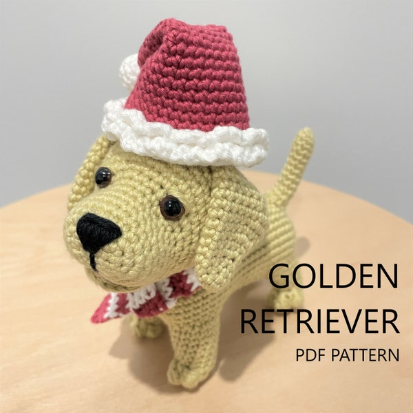 Crochet Pattern - Christmas Golden Retriever Amigurumi
