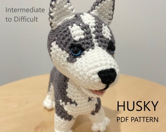 Crochet Pattern - Siberian Husky Amigurumi