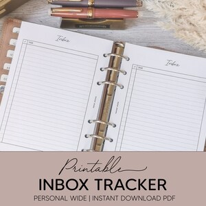 Printable Inbox Tracker PDF | Personal Wide | Task Tracker | Inbox System | Inbox Planner Insert