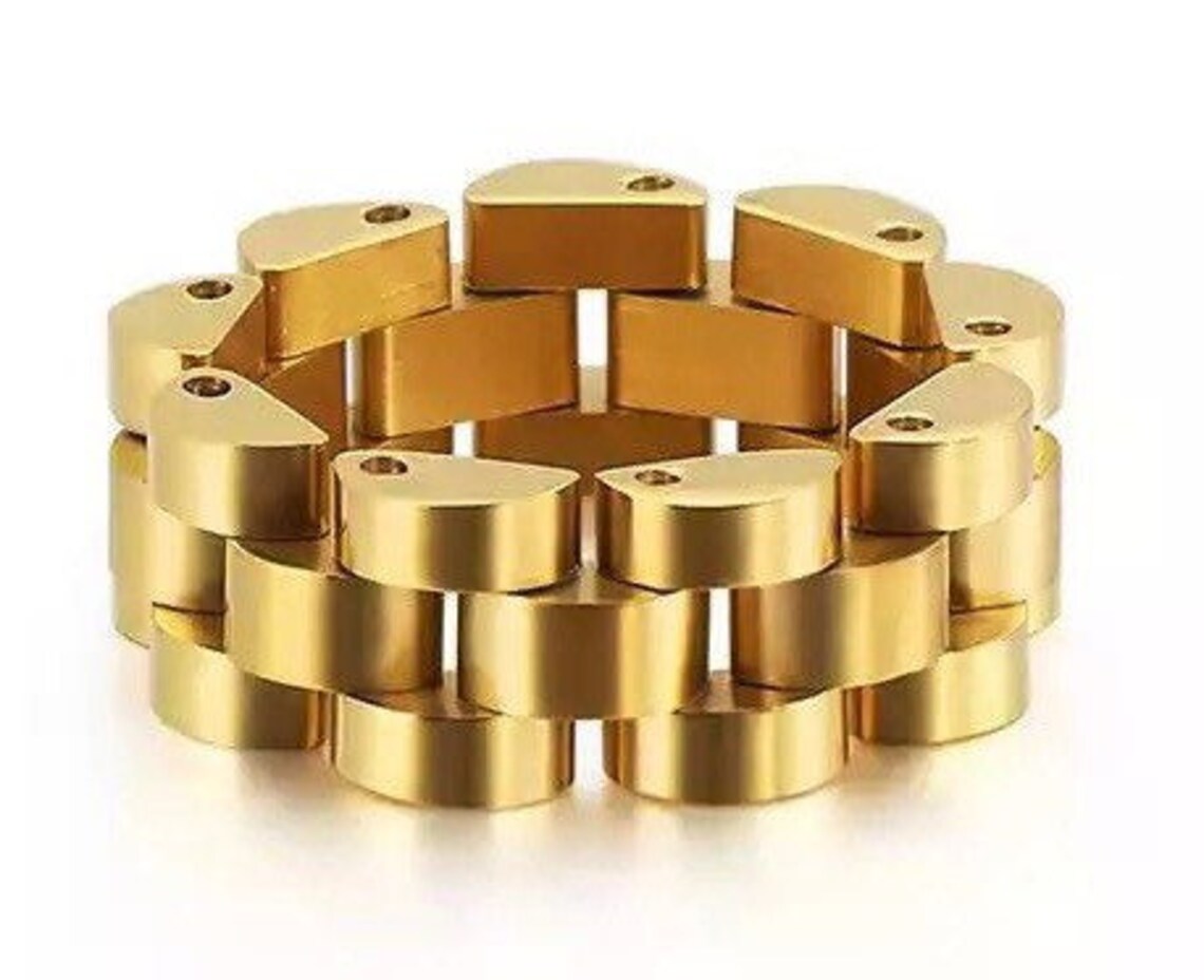 Stainless Steel Gold Ring Gold Plated Jewelry Fashion Etsy