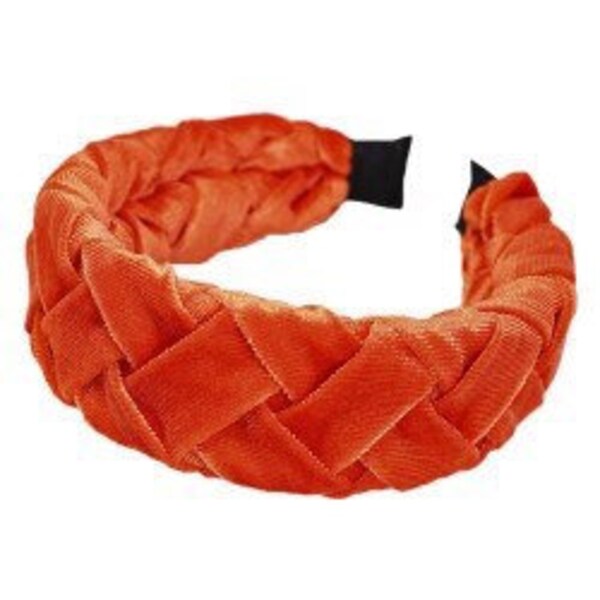 Unique Velvet Chic Orange Stylish Casual Or Dressy Braid Paddle Headband