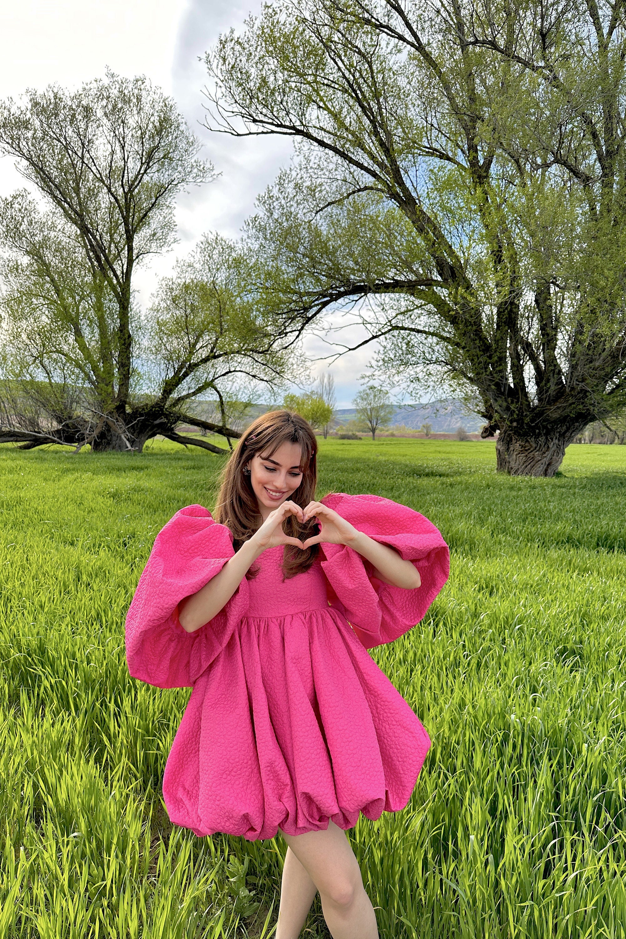 Sunny Blossoms Flutter Dress-Bud Pink