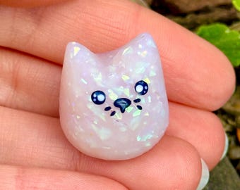 Tiny Cat Figurine Cute Handmade Clay Miniature Kawaii Aesthetic Room Decoration Tiny Plant Pot Guardian and Desk Friend