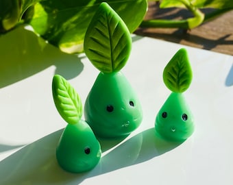 Sproutlings! Clay Plant Gaurdians Miniature Polymer Clay Figurine Kawaii Desk Friend One of A Kind Gift