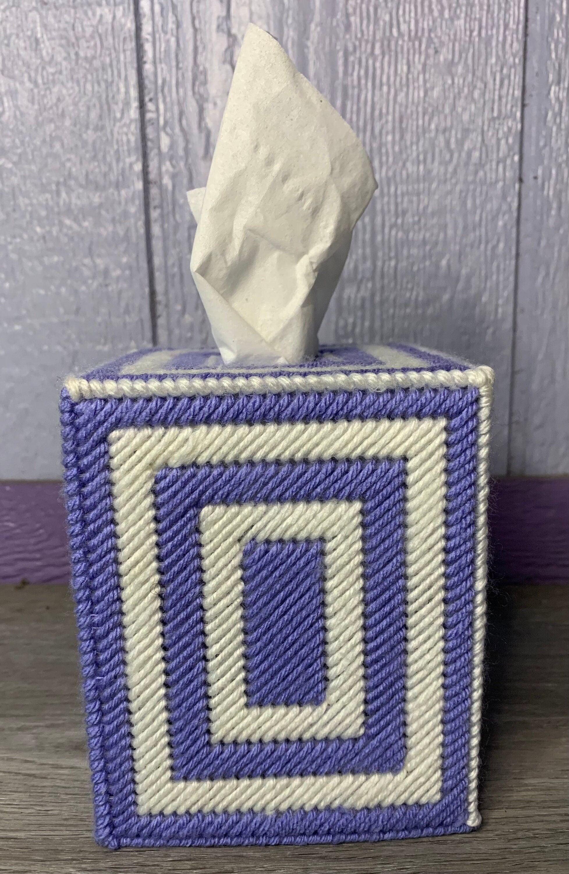 violet et blanc - housse de boîte en tissu fil fait à la main convient boutique/cadeaux faciles pour les amis, parents collègues beau décor