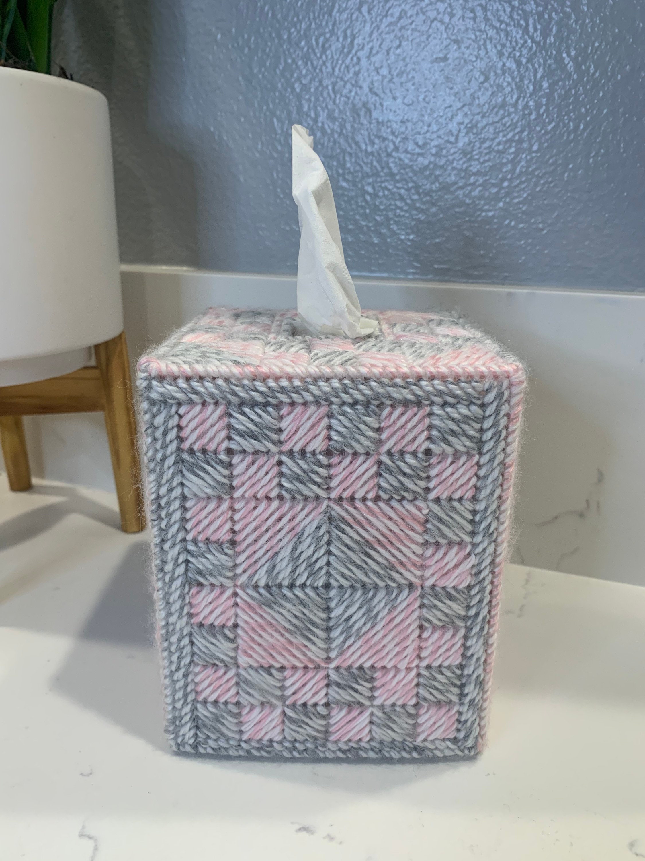 rose & argent - housse de boîte en tissu fil fait à la main fits boutique // cadeau baby shower pour sa chambre bébé