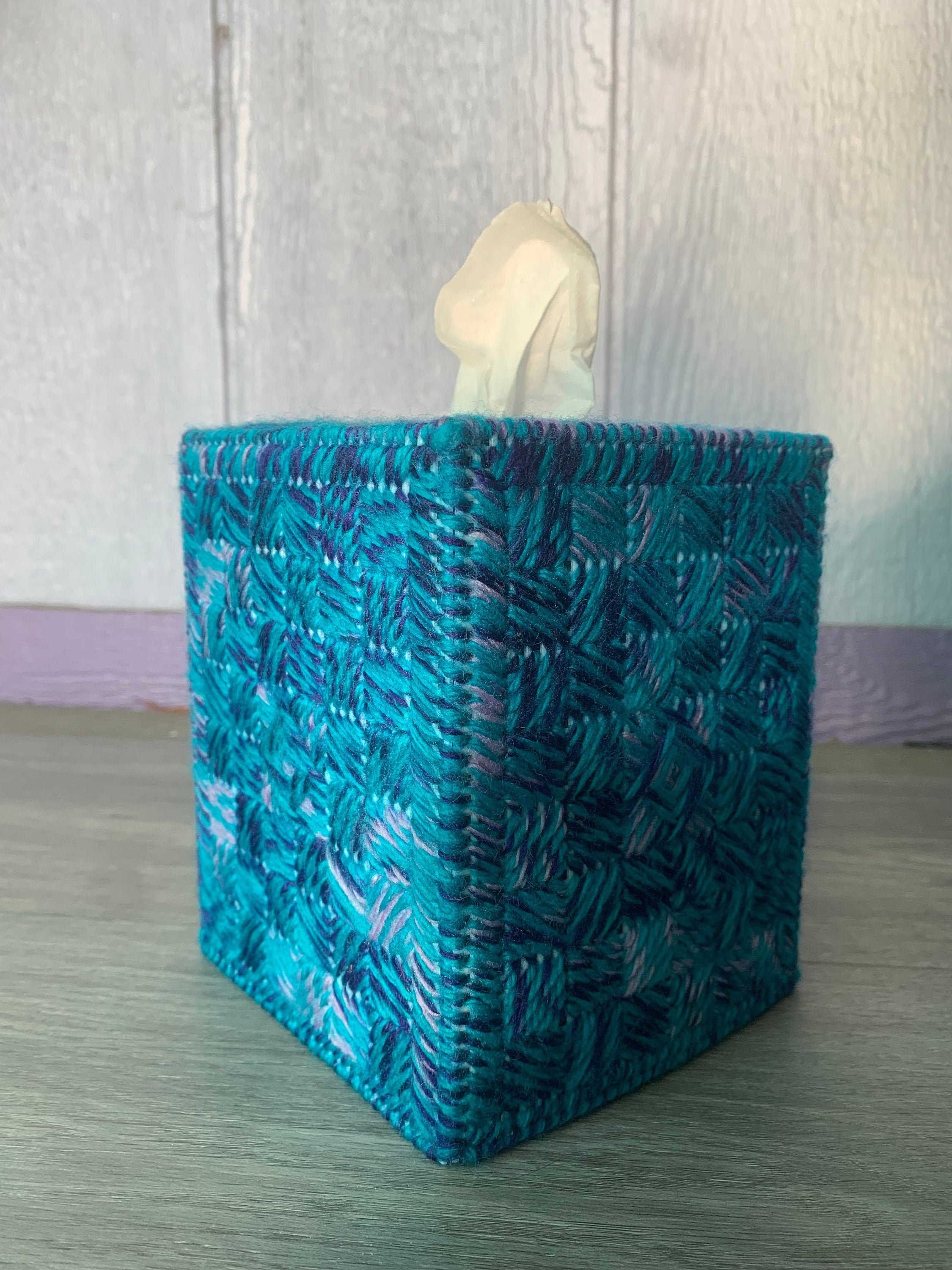 turquoise & navy - housse de boîte en tissu fil fait à la main fits boutique // cadeaux faciles pour les amis, parents et collègues beau décor