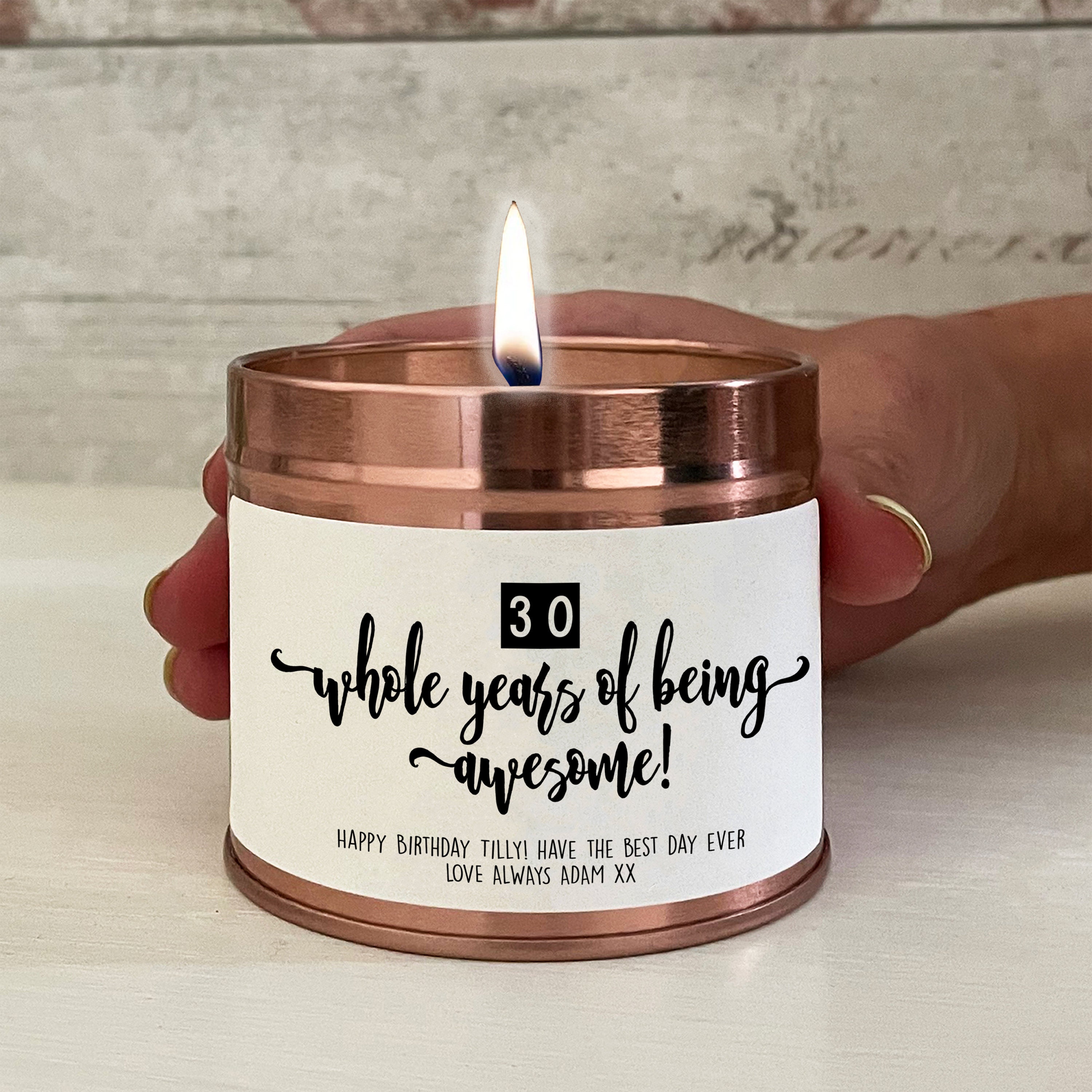 Personalised Birthday Candle Scented Soy Candle Hand Poured Etsy