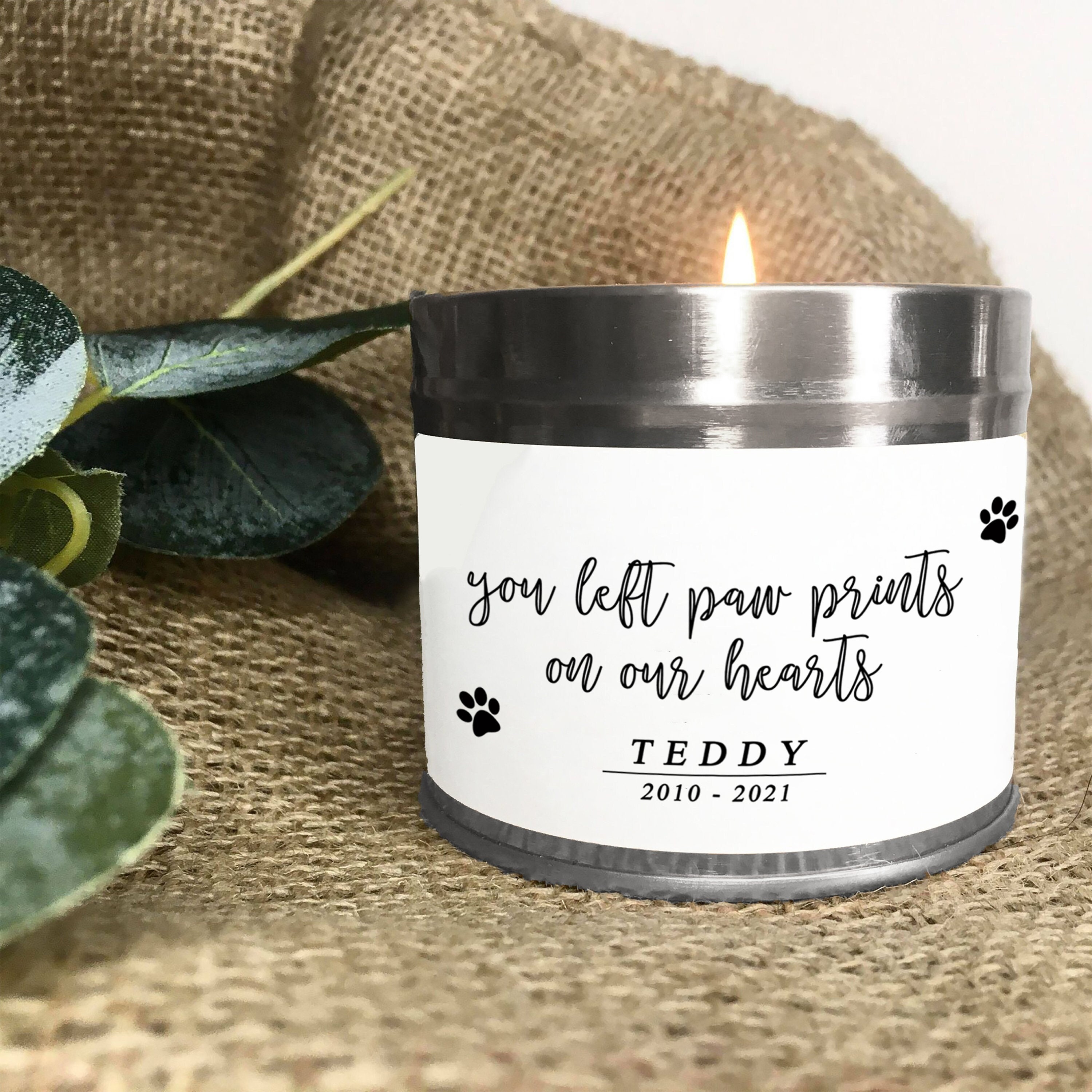 Personalised Pet Remembrance Candle. Scented Candle Memorial Etsy