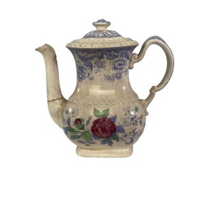 VTG Copeland SPODE Mayflower Coffee or Tea Pot Lavender British Flowers Damaged
