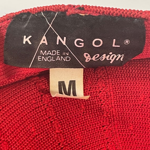 Vintage Kangol Red Size Medium Beret Hat Cap Knit… - image 7