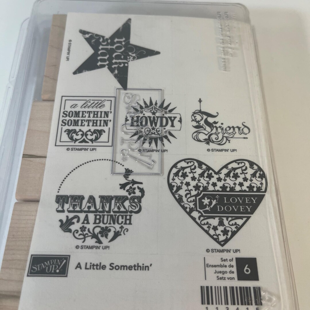 Stampin up A Little Somethin' Rubber Stamp Set Wood Mounted - Etsy