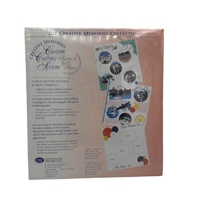 May include: A Creative Memories Custom Cutting System kit. The package includes circle cutting patterns, a sizing template, and instructions. The kit is designed for cropping photographs and photo mounting paper. The package has the text "ASTROS", "Water Park", and "You Name It..." on the front.