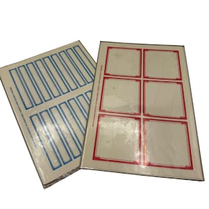 Vintage 1984 Current All-Purpose Labels Blue & Red Frames 6 Sheets Sealed