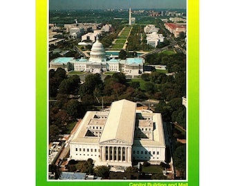 Aerial View Postcard Capitol Building Washington DC Distributed By LB Prince Co