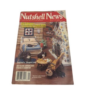 May include: A vintage copy of Nutshell News magazine, January 1994 issue, featuring miniature scale models. The cover showcases a detailed diorama of a room with furniture, a fireplace, and the text "The Fabulous Philadelphia Flower Show."