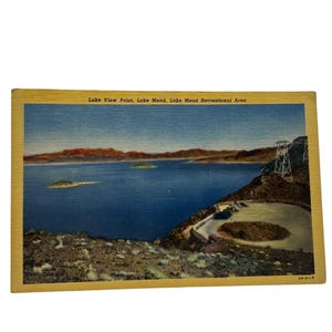 Carte postale vintage Lake Mead Lake View Point Boulder City Nevada