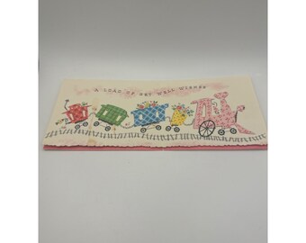 Vintage Get Well Soon Card With Train Design - Made In USA