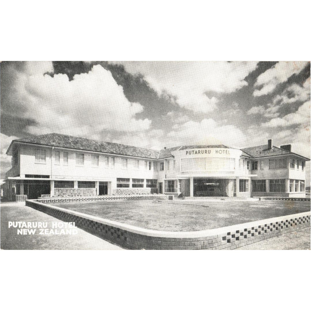 Putaruru Sign Putaruru Hotel New Zealand Real Photo Postcard Mid-century Five-star ...