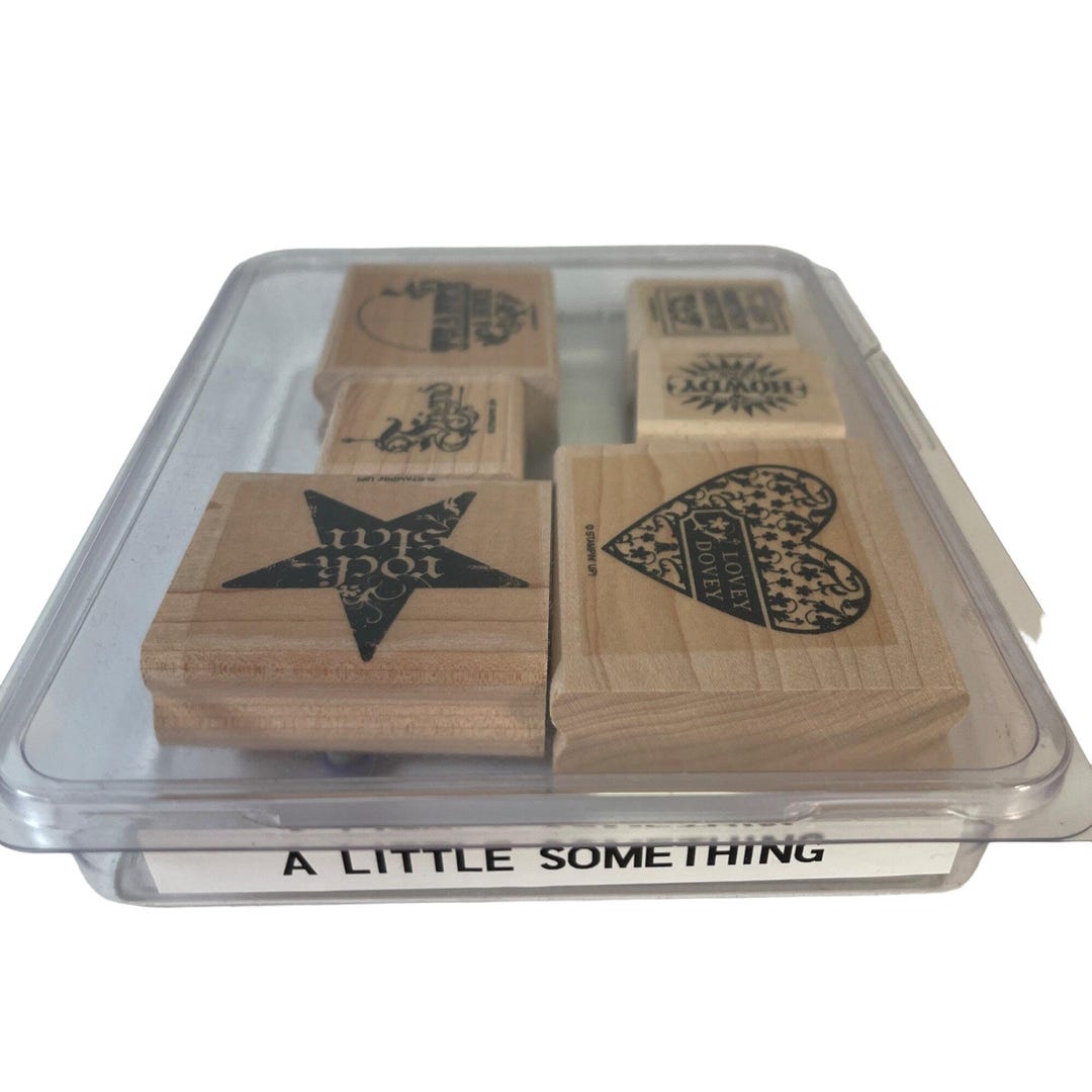 Stampin up A Little Somethin Rubber Stamp Set Wood Mounted - Etsy