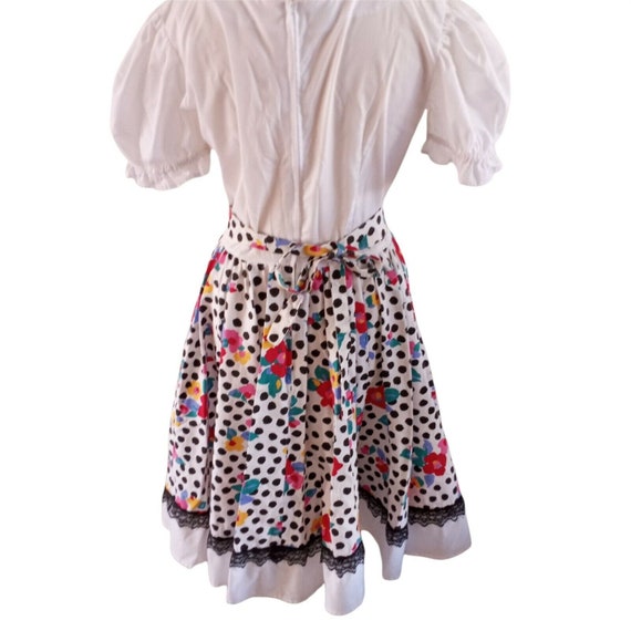 Vintage Square Dancing Dress Swing Polka Dot Flor… - image 5