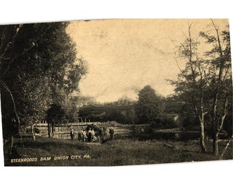 Steenroods Dam Union City Pennsylvania Real Photo Postkarte 1910er Jahre