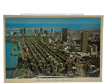 Widok z lotu ptaka na Boston, Massachusetts, stara pocztówka