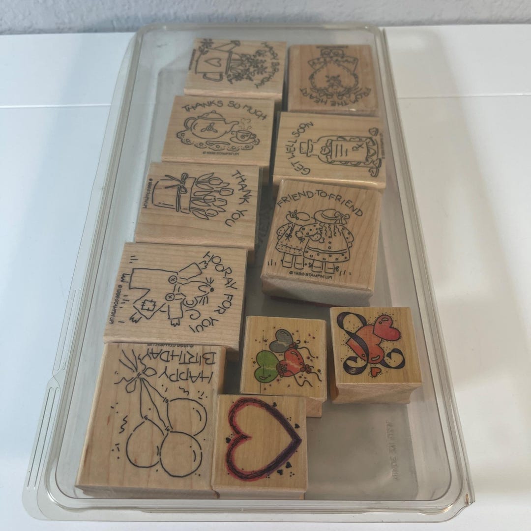 Stampin up Wooden Mounted Rubber Stamp Set Assorted Designs Holidays ...