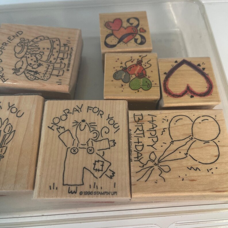 Stampin up Wooden Mounted Rubber Stamp Set Assorted Designs Holidays ...
