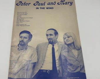 Peter Paul & Mary In The Wind 1963 Folk Song Sheet Music Book Guitar Chords