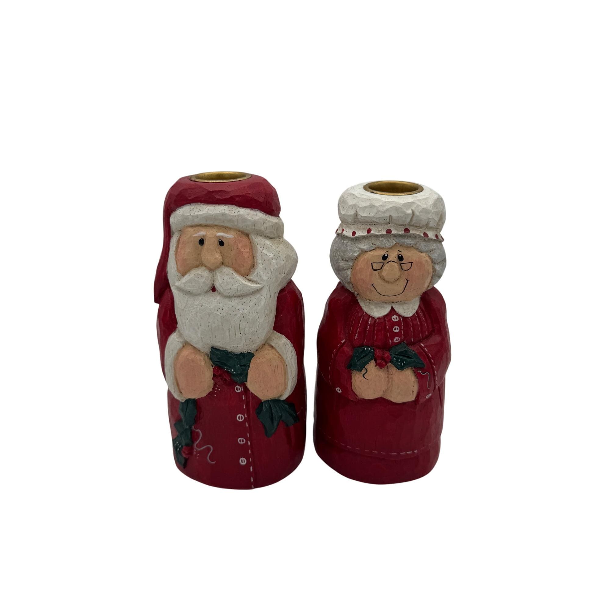 Eddie Walker Mr Mrs Santa Candleholders Figurine Midwest of Cannon