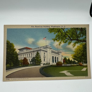 Carte postale vintage Édifice panaméricain Washington D.C. par Capitol Souvenir Co