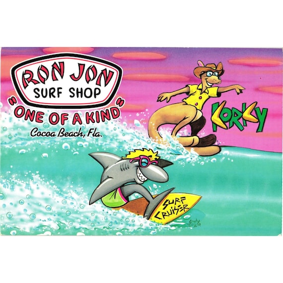 Ron Jon Postcard Surf Cruiser Shark Korky Kangaroo Cocoa Beach