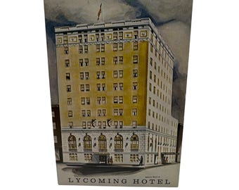 Lycoming Hotel Postcard Vintage 1950s Williamsport PA Printed By Curt Teich Co.